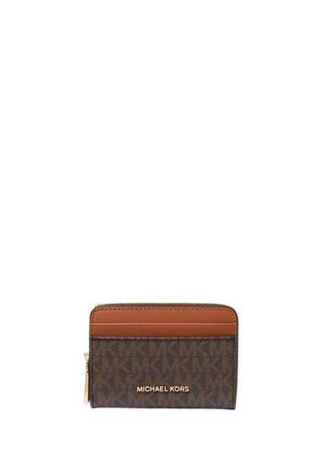 Porta carte di credito zip-around Jet Set piccolo con logo Michael Kors | 32T4GJ6Z5B252